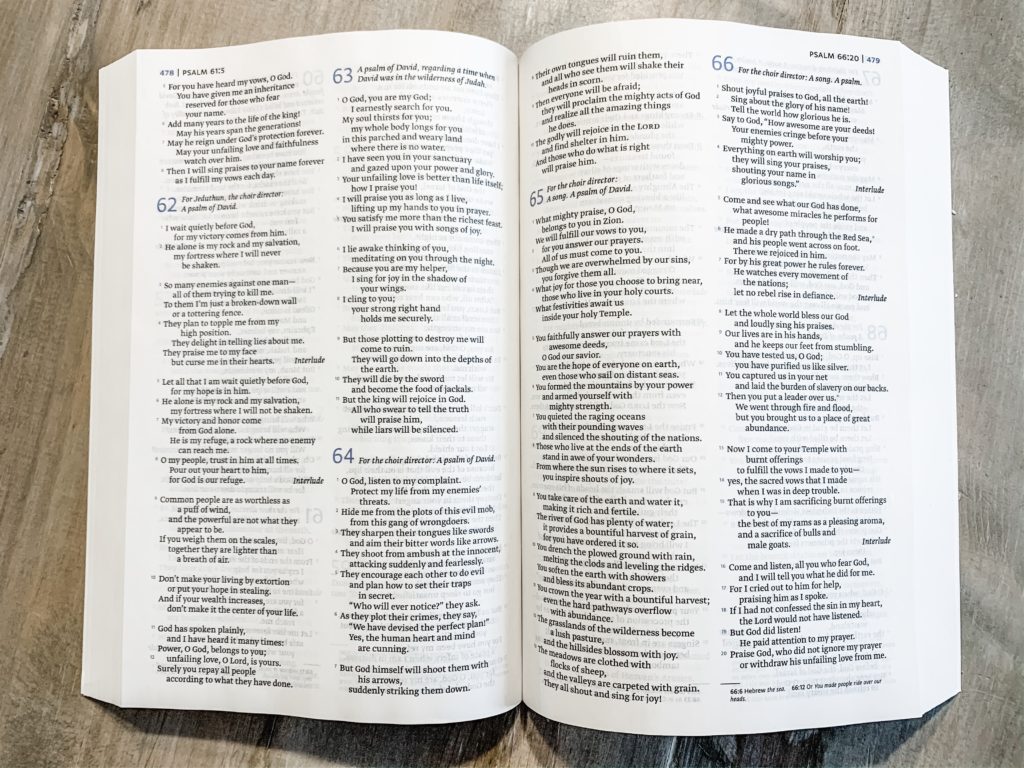 Inside of the Fresh Start Bible