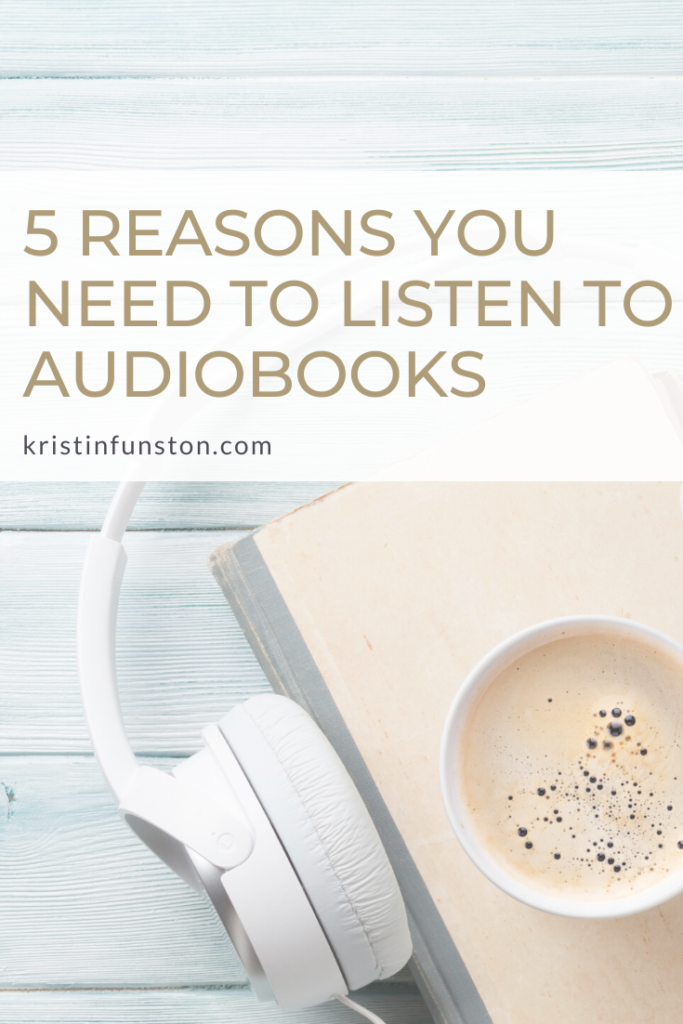 book with headphones on it and coffee that show why audiobooks are beneficial